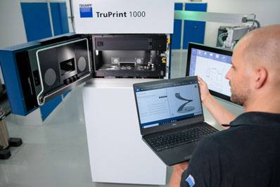 TruTops Print allows users to print parts with overhangs as low as 15 deg.