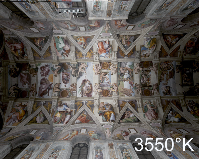 Ceiling the deal: Osram LEDs now illuminate the Sistine Chapel.