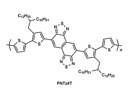 Structure of PNTz4T, a quaterthiophene-naphthobisthiadiazole copolymer. 