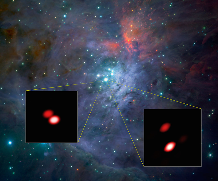 Starring role: Gravity has discovered a new double star in the Orion Trapezium Cluster.