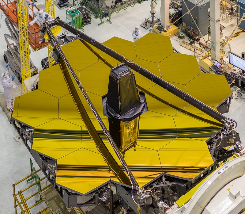JWST's gold-coated mirrors (click to enlarge)