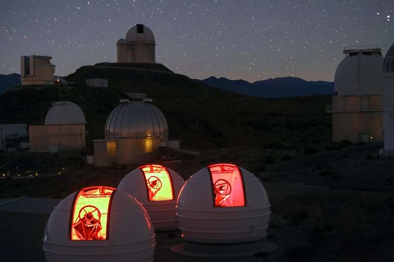 ExTrA telescope domes at La Silla Observatory in Chile