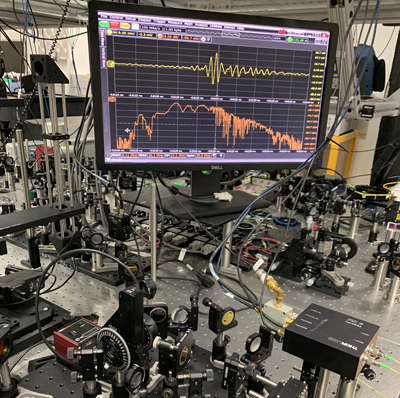 Tabletop frequency comb set up identifies molecules based on IR absorption.