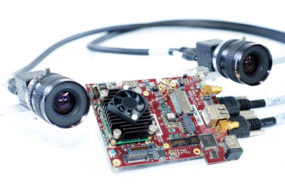 Stereo camera and the embedded system installed on the drone.