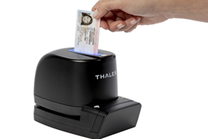 Covid safer: Thales' double-sided ID card reader.