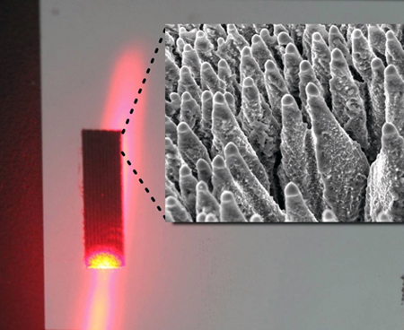 Improved performance: black silicon irradiated by laser.