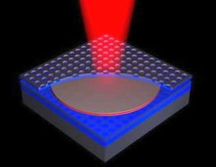 On-chip laser, 2 microns high