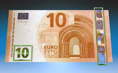 More secure: The Eurozone's new €10 bills.