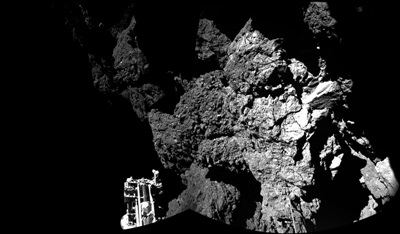 Comet close-up: Philae's first shot from 67P