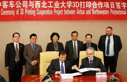 Airbus signing a joint R&D agreement with China’s Northwestern Polytechnical University.