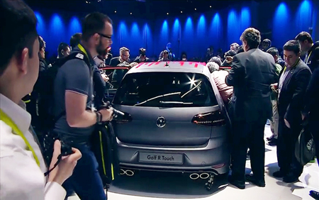 Focus of interest: VW's Golf R Touch at CES 2015.