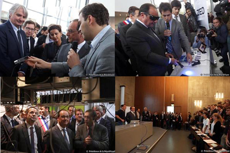 Fantastique! President François Hollande shows interest in emerging photonics companies.