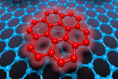 Organic molecules attached to graphene.