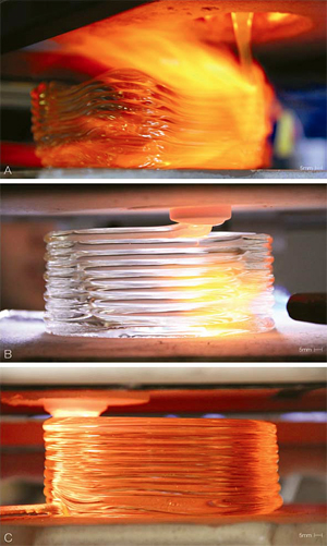 Evolution of the optical glass 3D-printing process.