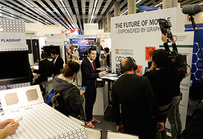 The Graphene Flagship stand at MWC this week.