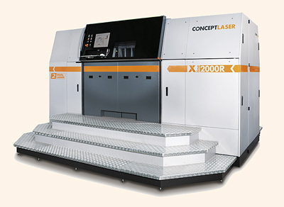 An X line 2000R from Concept Laser featuring multilaser technology.