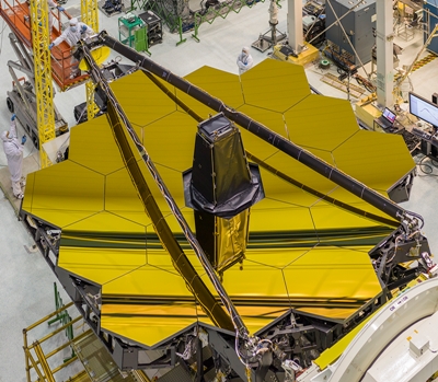 JWST's gold-coated mirrors (click to enlarge)