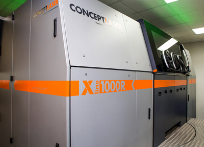 3D SLM printer: the X line 1000R from Concept Laser.