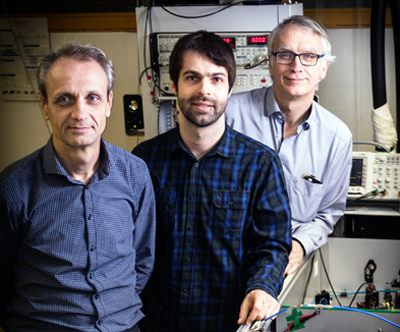 Karl Unterrainer, Dominic Bachmann and Juraj Darmo at the Vienna Photonics Institute.