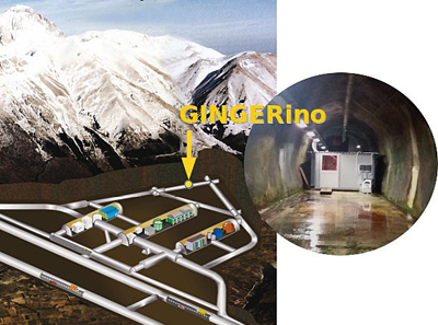 GINGERino ring laser gyroscope at the underground labs of INFN in Gran Sasso, Italy.