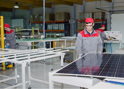 Wattrom's solar cell production facility in Ovidio, Romania.