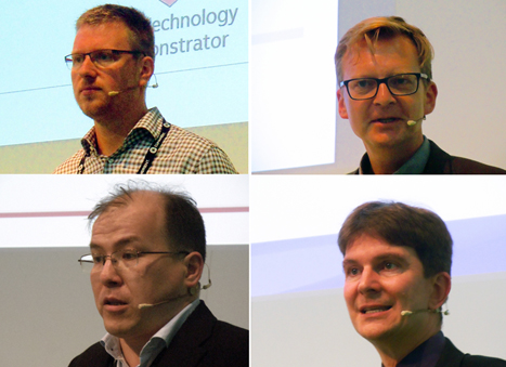 Teahertz presenters: van Mechelen, Nagel, Tsydynzapov, and Deninger.