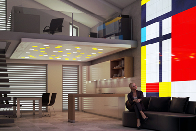 ...or feeling in a Mondrian mood? The LUMENTILEs can reflect that.