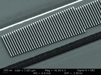 Scanning electron microscope (SEM) image of the fabricated device.