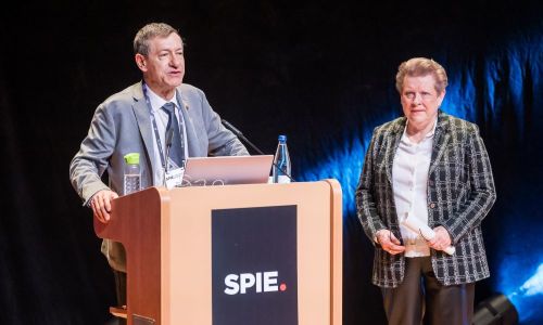 Welcome all: Symposium Chair Paul Montgomery (University of Strasbourg) with Catherine Trautmann, the Mayor of the city. Photo: Philippe Stirnweiss.