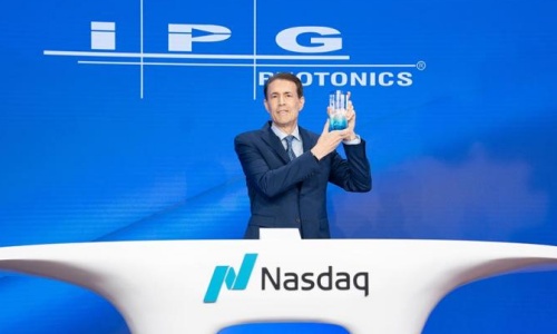 IPG Photonics CEO Mark Gitin during the firm's Nasdaq bell-ringing ceremony earlier this year. Image: Nasdaq.