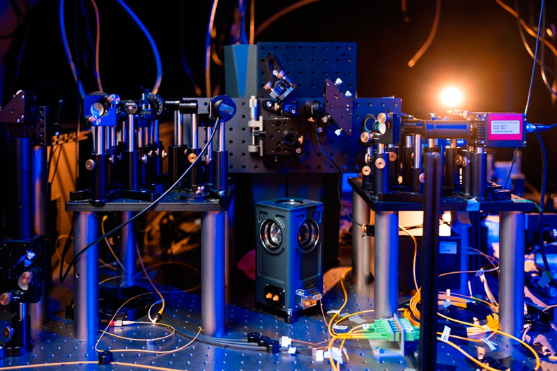 Inside the quantum optics laboratory at the University of Stuttgart.