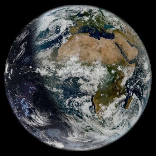 Image of Earth, with day-night terminator line clearly visible, captured by the Meteosat Third Generation Mission. Credit: ESA.