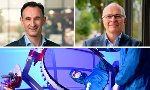 Arnaud de Jong,&nbsp;Managing director at TNO High Tech Industry, and Dennis Schipper, CEO of Demcon. Images: TNO and Demcon.