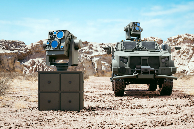 AV’s LOCUST X3 high-energy laser system, shown mounted on a tactical vehicle, delivers mobile, scalable, and cost-effective counter-drone defense with precision speed-of-light engagement. Photo Credit: AV.