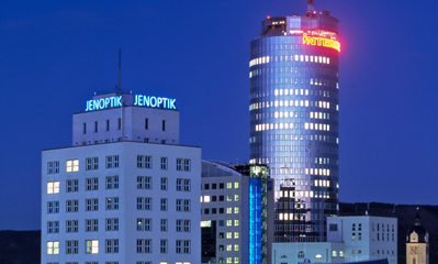 Tower of power: Jenoptik’s Ernst-Abbe Tower in Jena. Credit: Jenoptik.