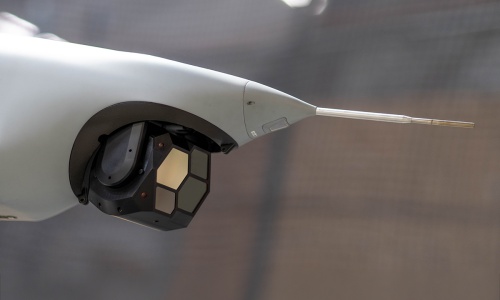 Arkeus' hyperspectral optical radar, seen deployed on a drone produced by Boeing subsidiary Insitu. Photo: Insitu Pacific