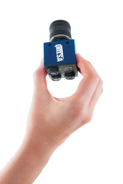 DALSA's BOA camera is a highly integrated optical inspection tool for controlling quality and increasing productivity. It comprises all the elements of an industrial machine vision system in a tiny smart camera style package. Credit: DALSA.