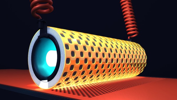 This still image is from an animation of the rolling mask lithography technique that has been proposed by Rolith. The start-up company is now working with SUSS Microtec to develop a prototpye. Credit: SUSS/Rolith.