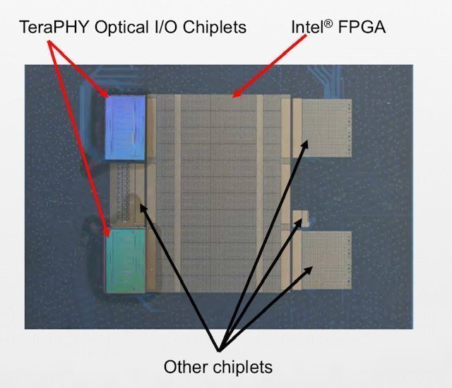 Ayar Labs and Intel added optical input-output to an FPGA; Ayar employs industry standard silicon processing techniques to develop high-speed, high-density, low-power optical based interconnect 