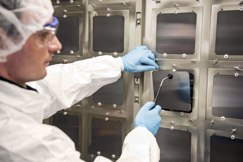 

Oxford PV's perovskite-silicon solar cell has achieved a 28% conversion efficiency. Image: Oxford Photovoltaic.
