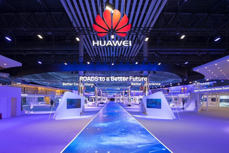 Huawei's exhibition stand at last year's Mobile World Congress in Barcelona. The Chinese company, a huge buyer of optical communications components and modules, has now been identified by the US Department of Commerce as likely to be 