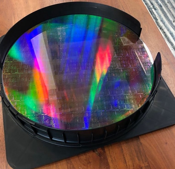 A wafer with fabricated 
