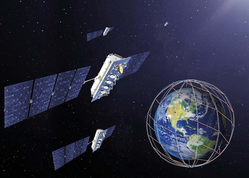 BridgeComm is not the only private venture looking to establish optical networks for space applications. This schematic from LeoSat illustrates its plan to launch a constellation of between 78 and 108 low-Earth orbit (LEO) satellites, each with four optical links. HySpecIQ is aiming to launch only two LEO satellites, each of which will generate hyperspectral imaging data that can be quickly transmitted to a ground station and sold commercially. Image: LeoSat Enterprises.