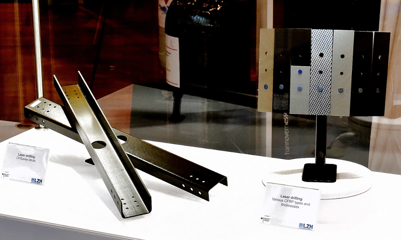 The laser-based drilling process and system have been tested on aviation cargo struts. (Photo: LZH).