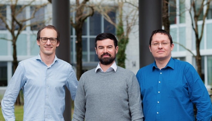 Blickfeld co-founders (from left) Florian Petit, Mathias M&uuml;ller, and Rolf Wojtech. Photo: Blickfeld.