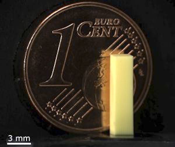 The metamaterial printed with the new system consists of a complex three-dimensional lattice structure on the micrometer scale. Credit: Vincent Hahn, KIT.