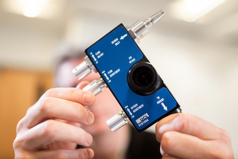 The breathing aid was produced within a rapid timeframe - it took less than 100 hours from the initial meeting to production of the first device. Photo: UCL.