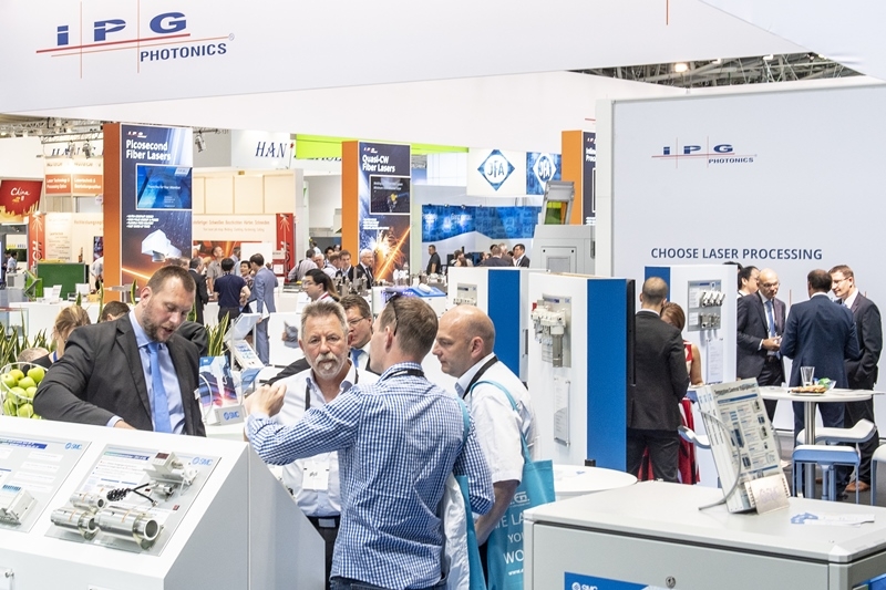 IPG's booth at last year's Laser World of Photonics trade show. While the company remains cautious amid the wider pandemic impact, it did report a rapid recovery in bookings from China with the coronavirus outbreak appearing to be under control in the country. Photo: Messe M&uuml;nchen.