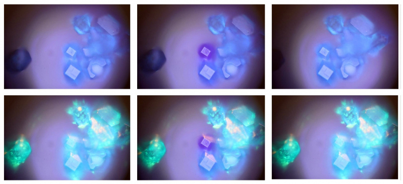 Experiments with HKUST-1 metal-organic frameworks have shown that when subjected to an ultra-short pulse of an infrared laser, this MOF suddenly starts to transmit less light. Photo: Nikita Kulachenkov.