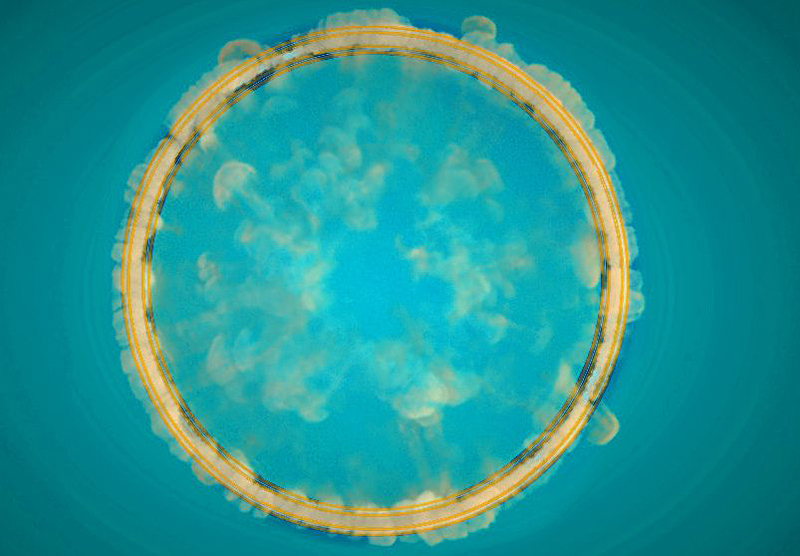 Much like the smoke from a candle, laser light can also be turbulent. &copy; Second Bay Studios/Harvard SEAS